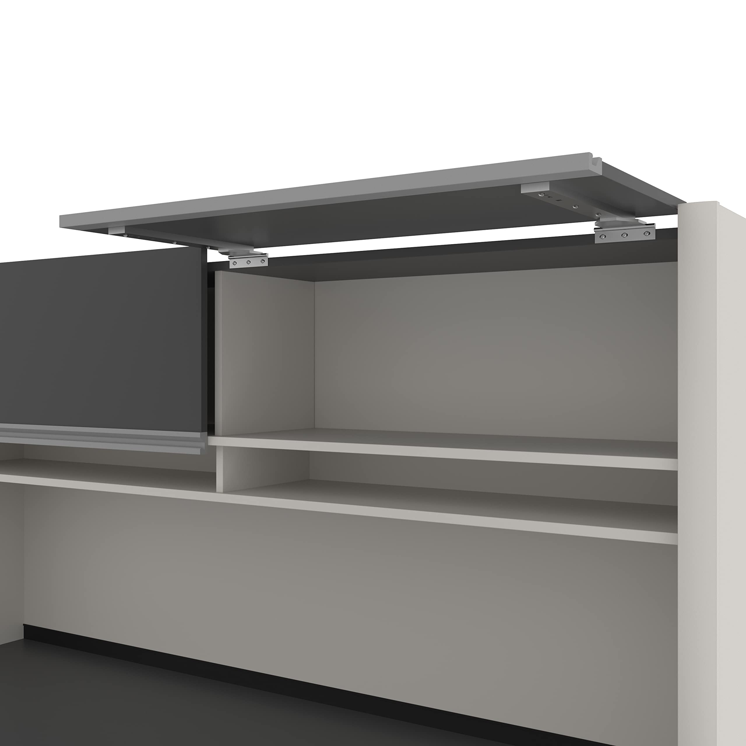 Connexion U-Shaped Workstation with Three Drawers, 72W, Slate/Sandstone