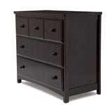 3 Drawer Dresser with Interlocking Drawers, Dark Chocolate