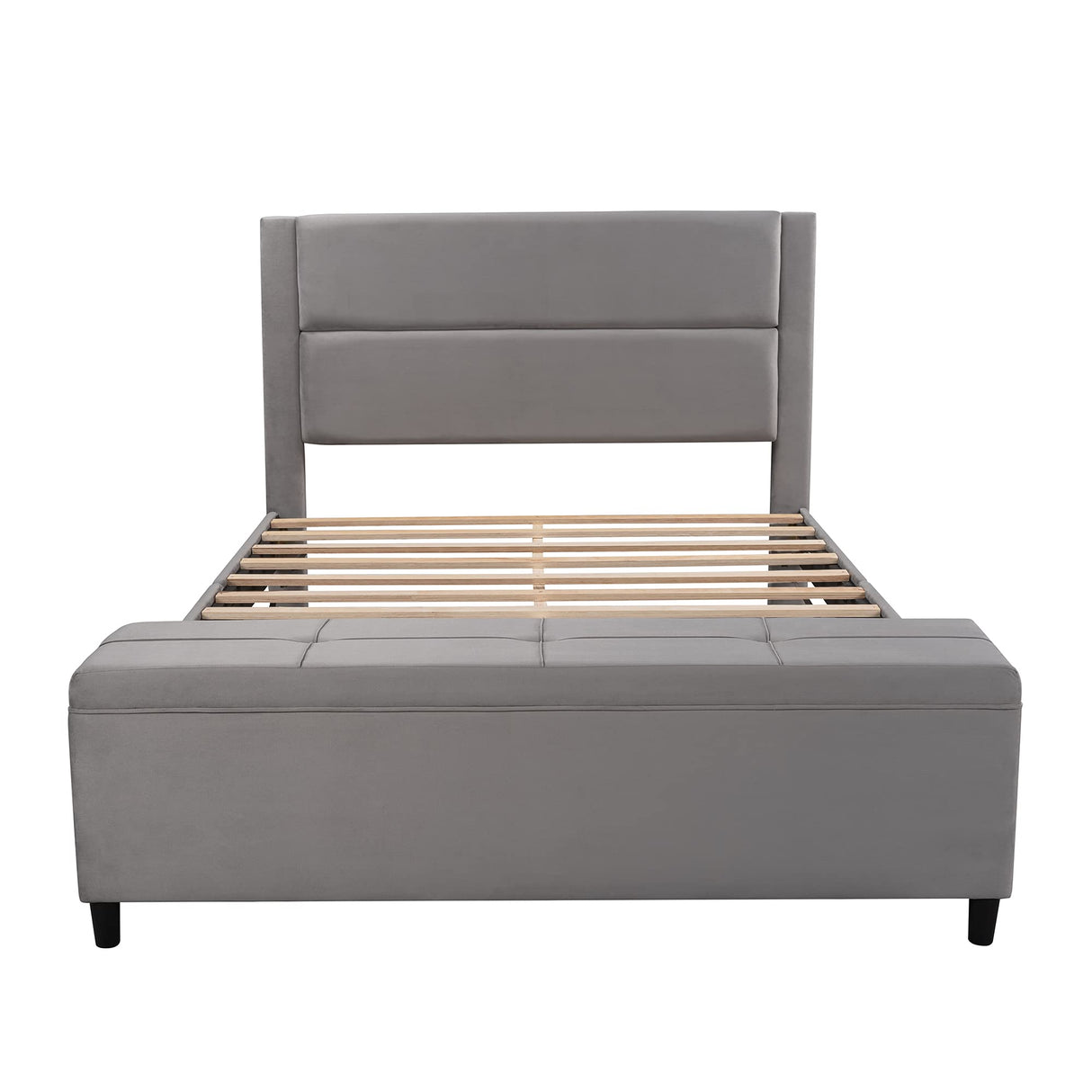 Queen Storage Bed Frame with Headboard, Queen Storage Platform Bed with Storage