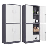 AFAIF Metal Storage Cabinets with Locking Doors,71" Tall Garage Storage Cabinet with 3 Adjustable Shelves, Lockable Steel Office Storage Cabinet Tool Cabinet for Home Office,Garage, Pantry