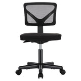 Armless Desk Chairs, Ergonomic Low Back Computer Chair No Arms, Adjustable Rolling Mesh Task Work Swivel Chairs