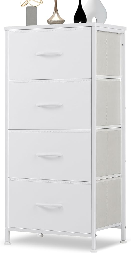 Dresser for Bedroom, 4 Storage Drawers, Tall Fabric Closet Chests Organizer