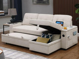 Modern Reversible Sleeper Sectional Sofa L-Shaped Pull Out Sleep Sofabed