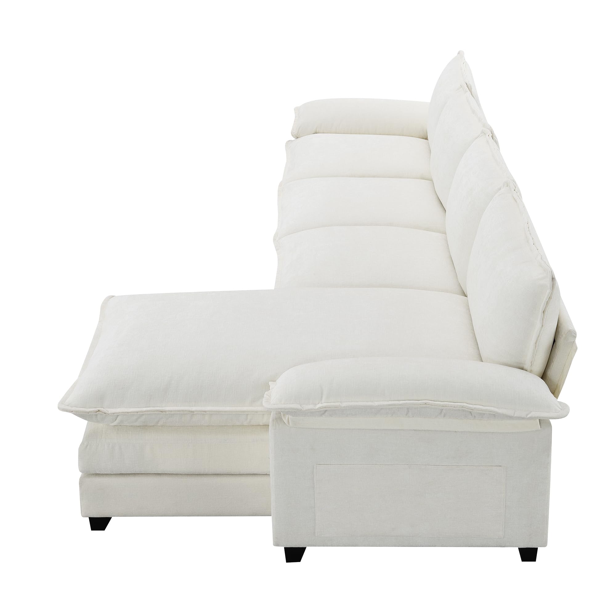 Fanye L-Shaped Modular Sectional Sofa with Reversible Wide Chaise – 3 Colors