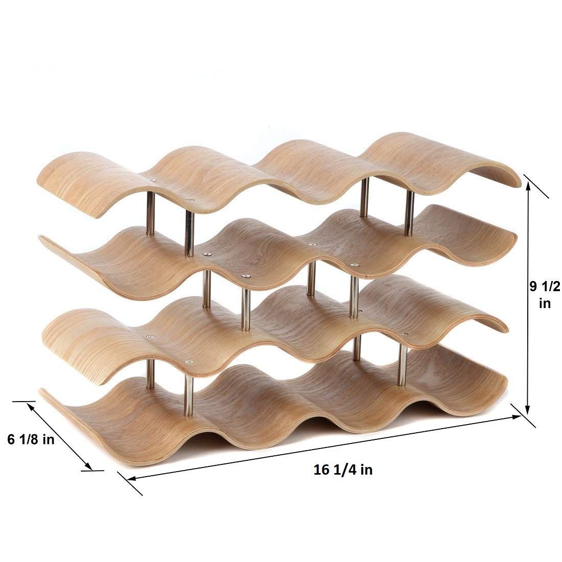 Countertop Wave Wine Rack, Wood, Elegant and Modern, Table Top Wine Storage