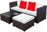 3 Piece Outdoor Patio Conversation Sectional Couches Furniture Set