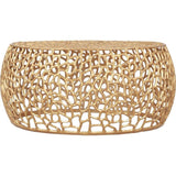 Scrollwork Modern Solid Aluminum Coffee Table in Rich Gold