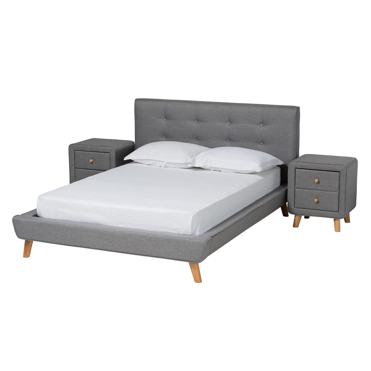 Jonesy Bedroom Set, Full, Grey/Oak Brown