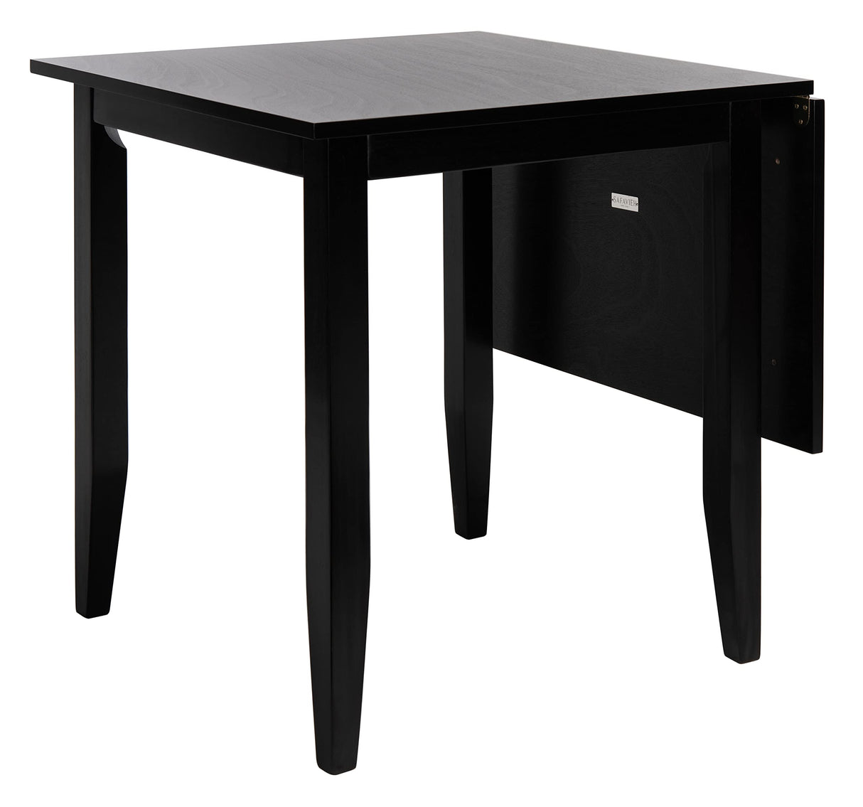 Home Collection Miliano Matte Black Drop End Leaf Dining Room Table DTB1404A