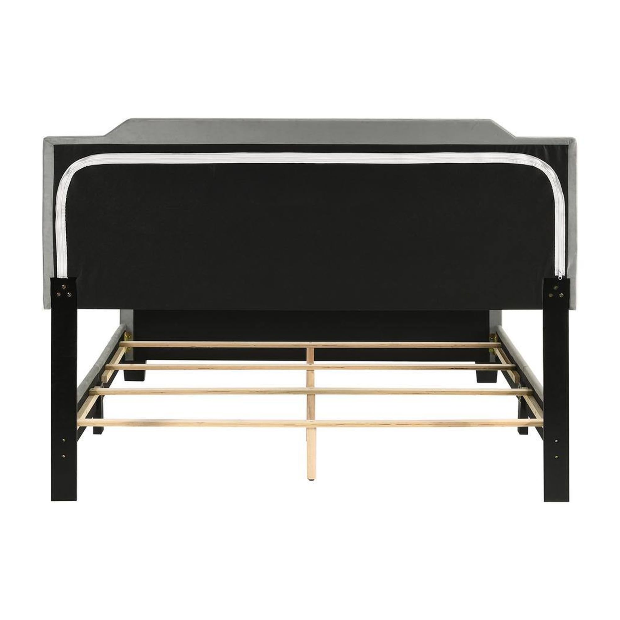 Agapi Queen Size Bed, Button Tufted, Nailhead Trim