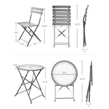 2 Chairs and 1 Table, Weather-Resistant Outdoor/Indoor Conversation Set for Patio, Yard