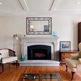 Black Metal Scroll Frame Wall Mirror 36x24 Inch