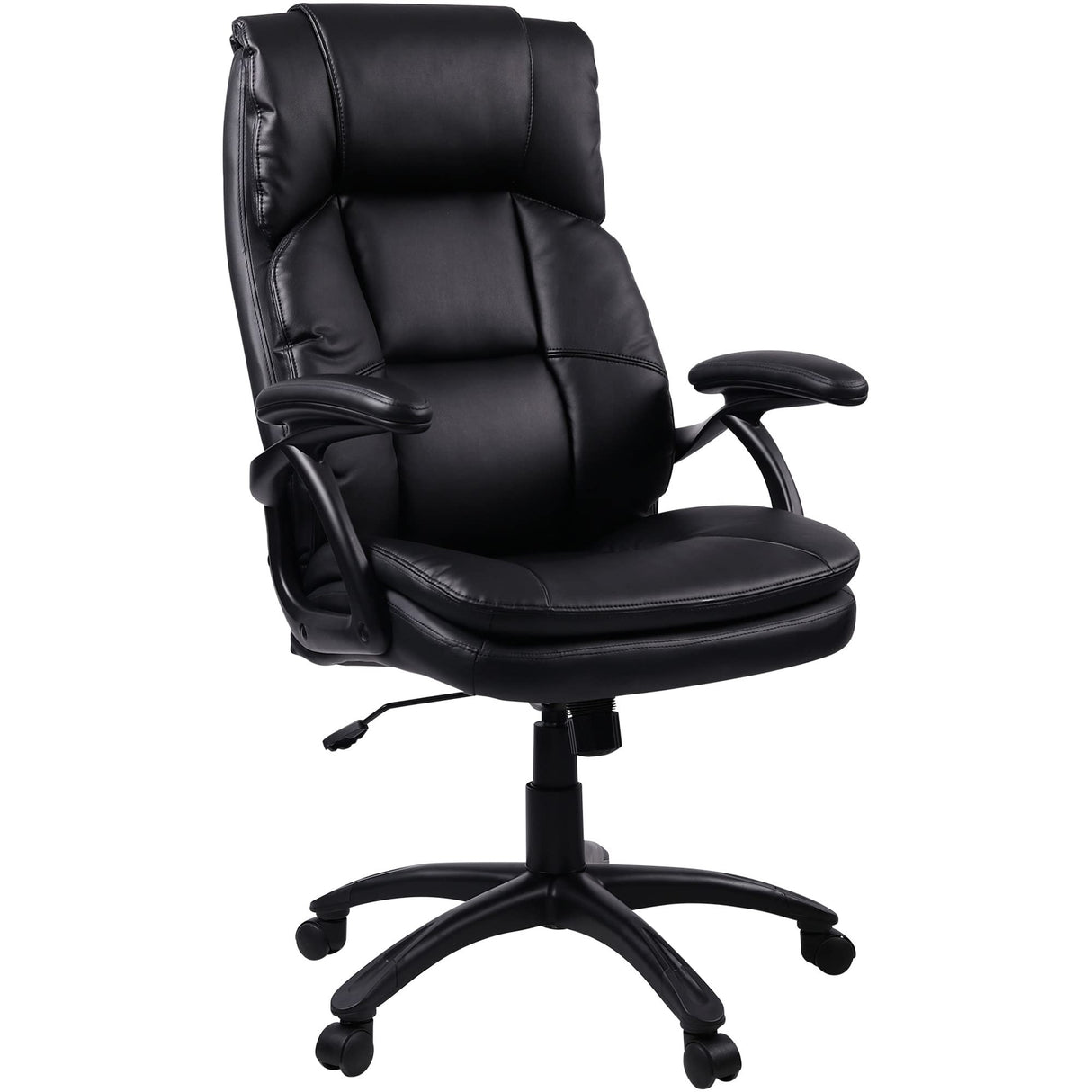 LLR59535 - Black Base High-back Leather Chair