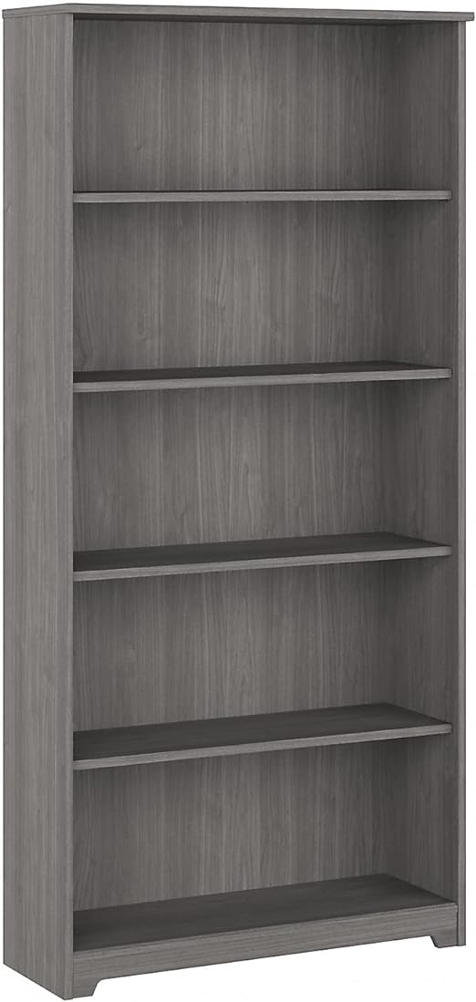 Cabot Tall 5 Shelf Bookcase | Large Open Bookshelf in White | Sturdy Display Cabinet