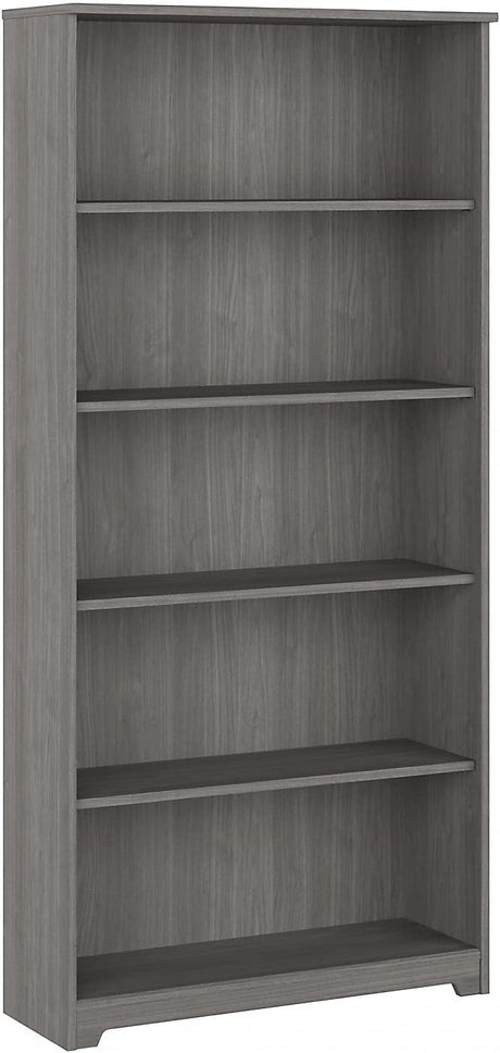 Cabot Tall 5 Shelf Bookcase Large Open Bookshelf in Espresso Oak Sturdy Display Cabinet