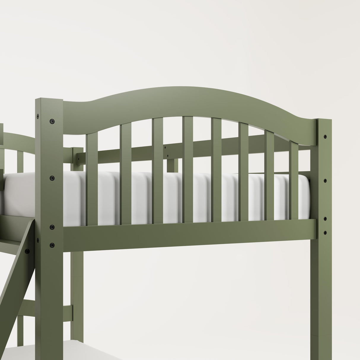 Twin-Over-Twin Bunk Bed (Olive) - GREENGUARD Gold Certified, Converts to 2 Individual