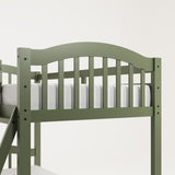 Twin-Over-Twin Bunk Bed (Olive) - GREENGUARD Gold Certified, Converts to 2 Individual