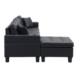 Sectional Sofa L-Shaped Couch Right Hand Chaise with 2 Pillow Upholstered Sofá