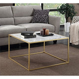 Gold Coast Faux Marble Coffee Table, Gold / Faux Marble