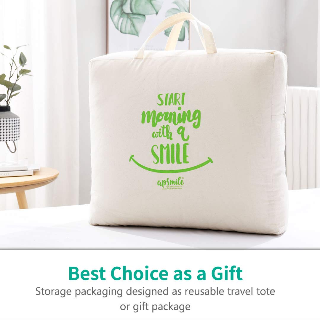 APSMILE Heavyweight Full/Queen Feathers Down Comforter for Colder Weather/Sleeper, Ultra-Soft Hotel Collection Down Duvet Insert, 46oz Fluffy Thick Winter Down Comforter(90x90, White)