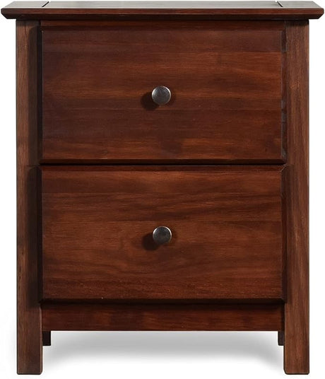 Shaker 2-Drawer Bedside Nightstand, Solid Wood with Cherry Finish