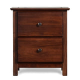 Shaker 2-Drawer Bedside Nightstand, Solid Wood with Cherry Finish