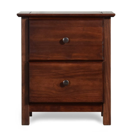 Shaker 2-Drawer Bedside Nightstand, Solid Wood with Cherry Finish