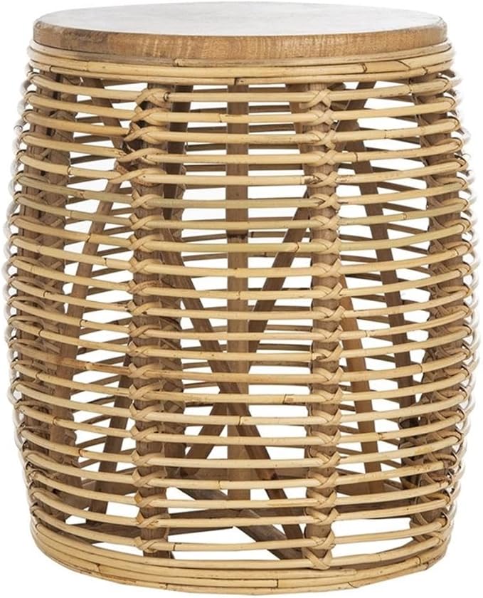 Home Collection Maui Rattan Drum Table Stool