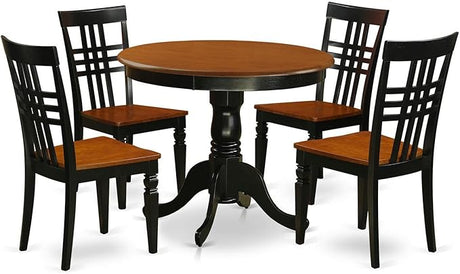 ANLG3-BCH-W 3 Piece Room Set Contains a Round Kitchen Table with Pedestal and 2 Dining Chairs,