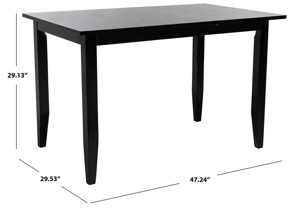 Home Collection Miliano Matte Black Drop End Leaf Dining Room Table DTB1404A