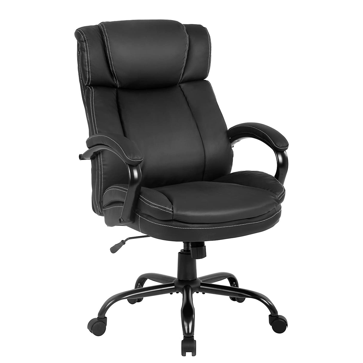 Office Chair 500lbs Wide Seat Ergonomic PU Leather Desk Chair Adjustable Rolling Swivel