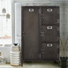 Steel Wardrobe Cabinet with 2 Doors, White Metal Locker Cabinet