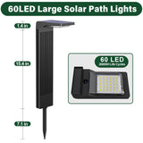 Solar Path Lights Outdoor 4Pack, Bright 60LED Solar Pathway Lights Outside Waterproof,