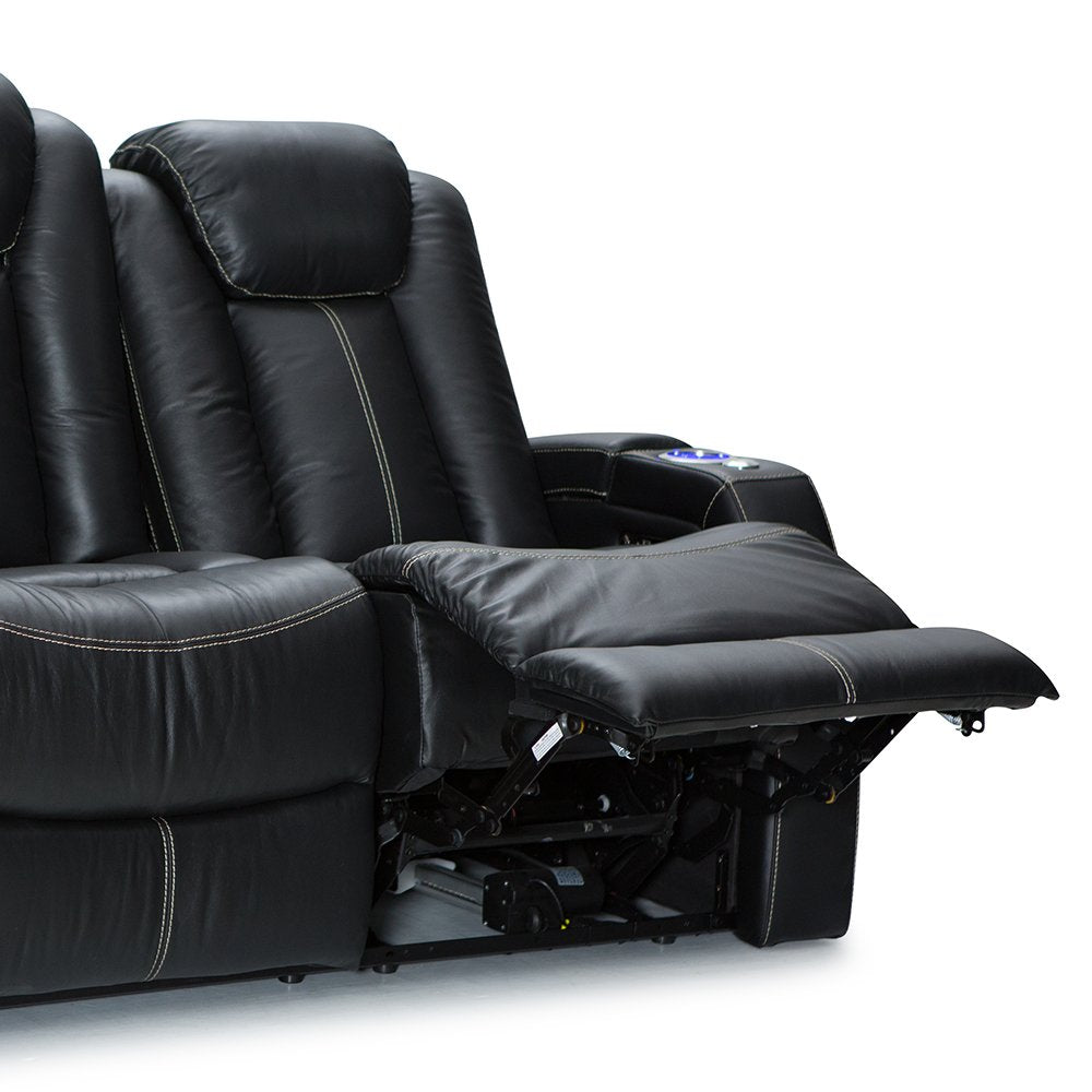 Home Theater Seating - Living Room - Leather Gel - Power Recline - Power Headrests