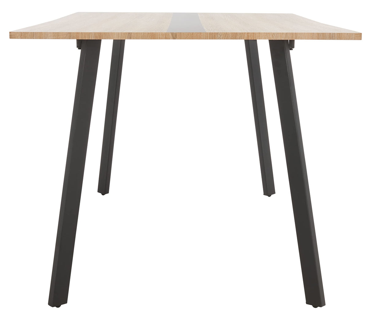 SAFAVIEH Home Collection Leith Mid-Century Scandinavian Natural/Black Stripe Rectangle Dining Table