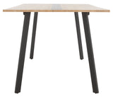 SAFAVIEH Home Collection Leith Mid-Century Scandinavian Natural/Black Stripe Rectangle Dining Table