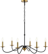 JYL7559C Wicklow 34.75" 6-Light Bohemian Farmhouse Iron LED Chandelier Modern