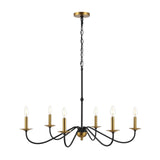 JYL7559C Wicklow 34.75" 6-Light Bohemian Farmhouse Iron LED Chandelier Modern