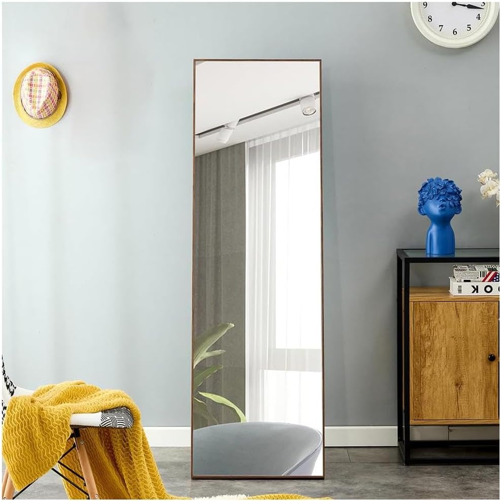 Full Length Solid Wood Frame Floor Mirror for Bedroom