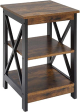 Oxford End Table with Shelves, Gray