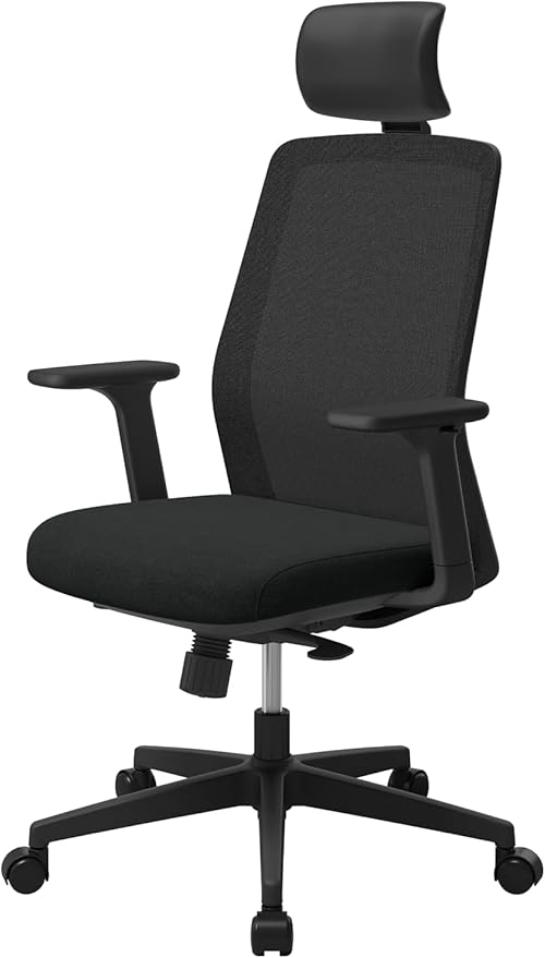 SE Ergonomic Office Chair : Comfortable Home Office Chair for Light Users with Reclining Tilt Lock, Headrest, 3D Armrests, Mesh Back Computer Desk Chair, Alternative Gaming Chair (Gray)