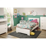 Reevo 6-Drawer Double Dresser, Pure White with Matte Nickel Handles
