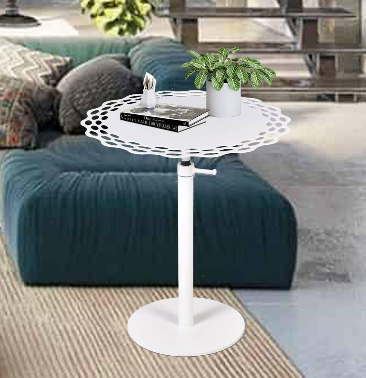 Adjustable Tray Metal Sofa End Table/Side Table/Night Stand/Bedside Table/Snack Table/Accent