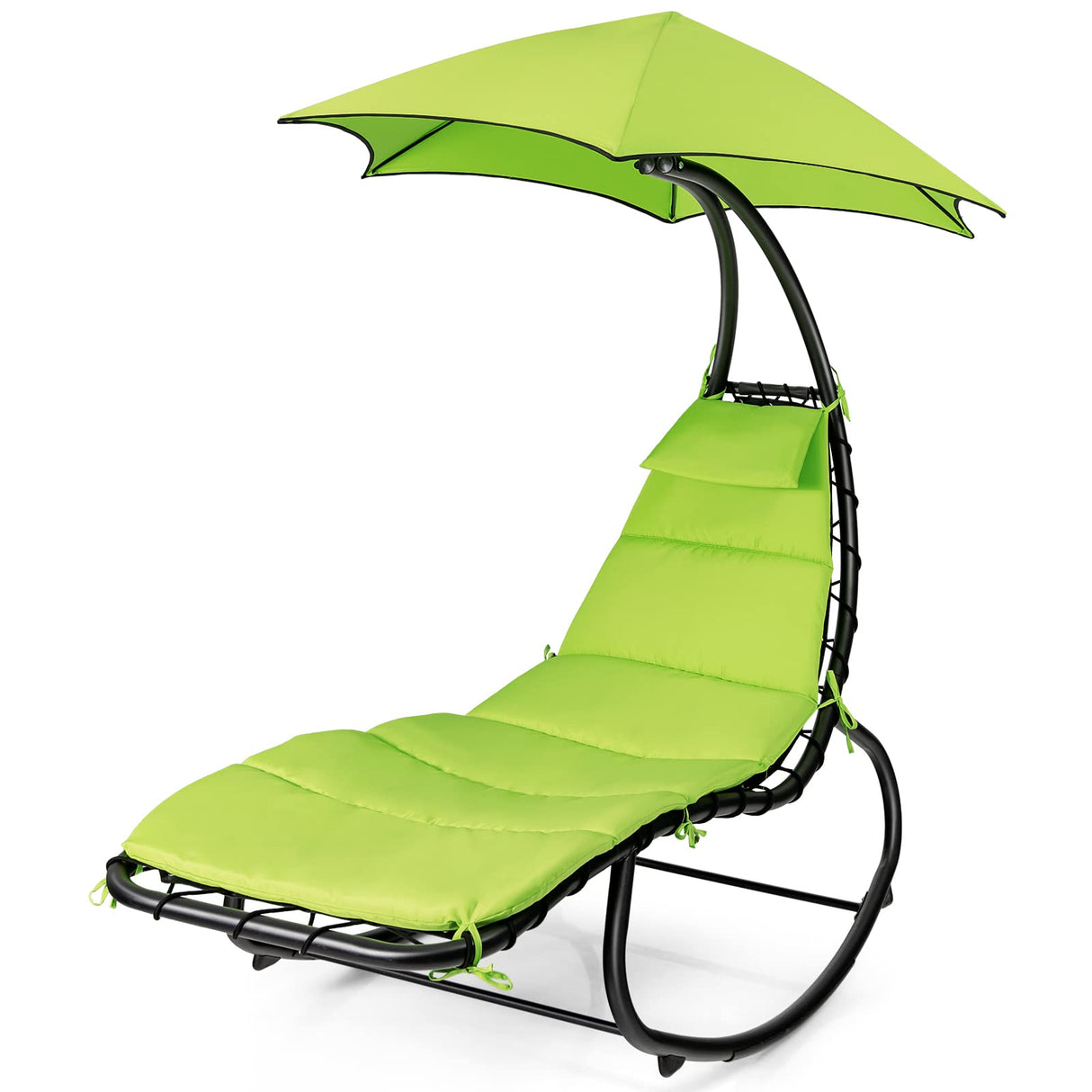 Hammock Chair Swing Lounger, Outdoor Hanging Chair with Shade Canopy,