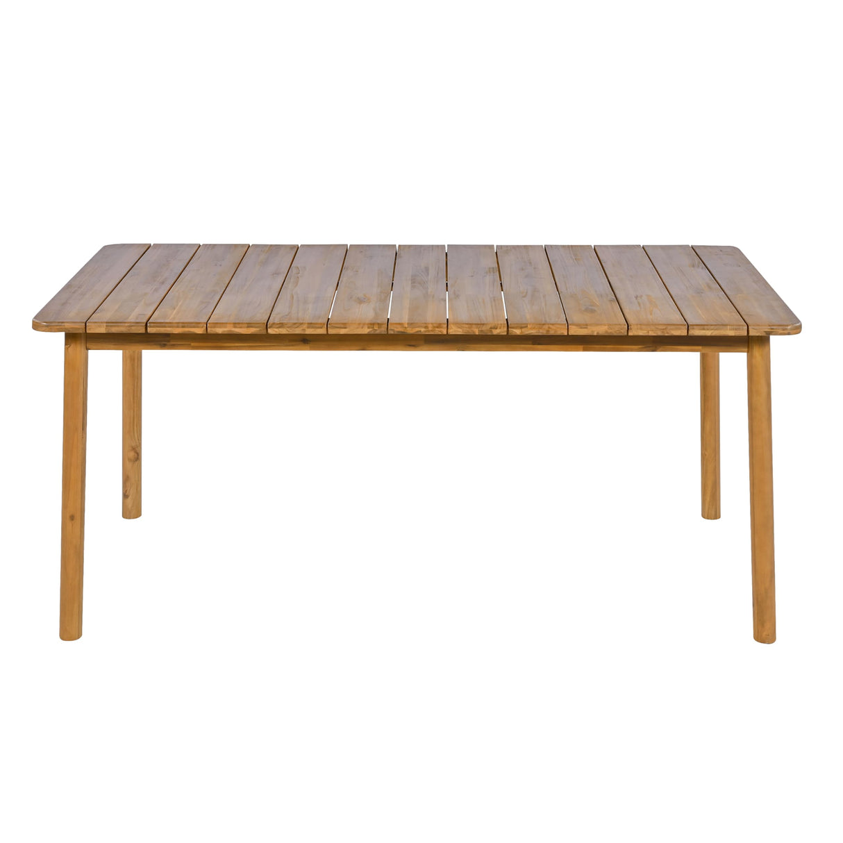 Kegy 67" Patio Acacia Wood Dining Table with Slatted Tabletop