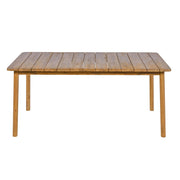 Kegy 67" Patio Acacia Wood Dining Table with Slatted Tabletop