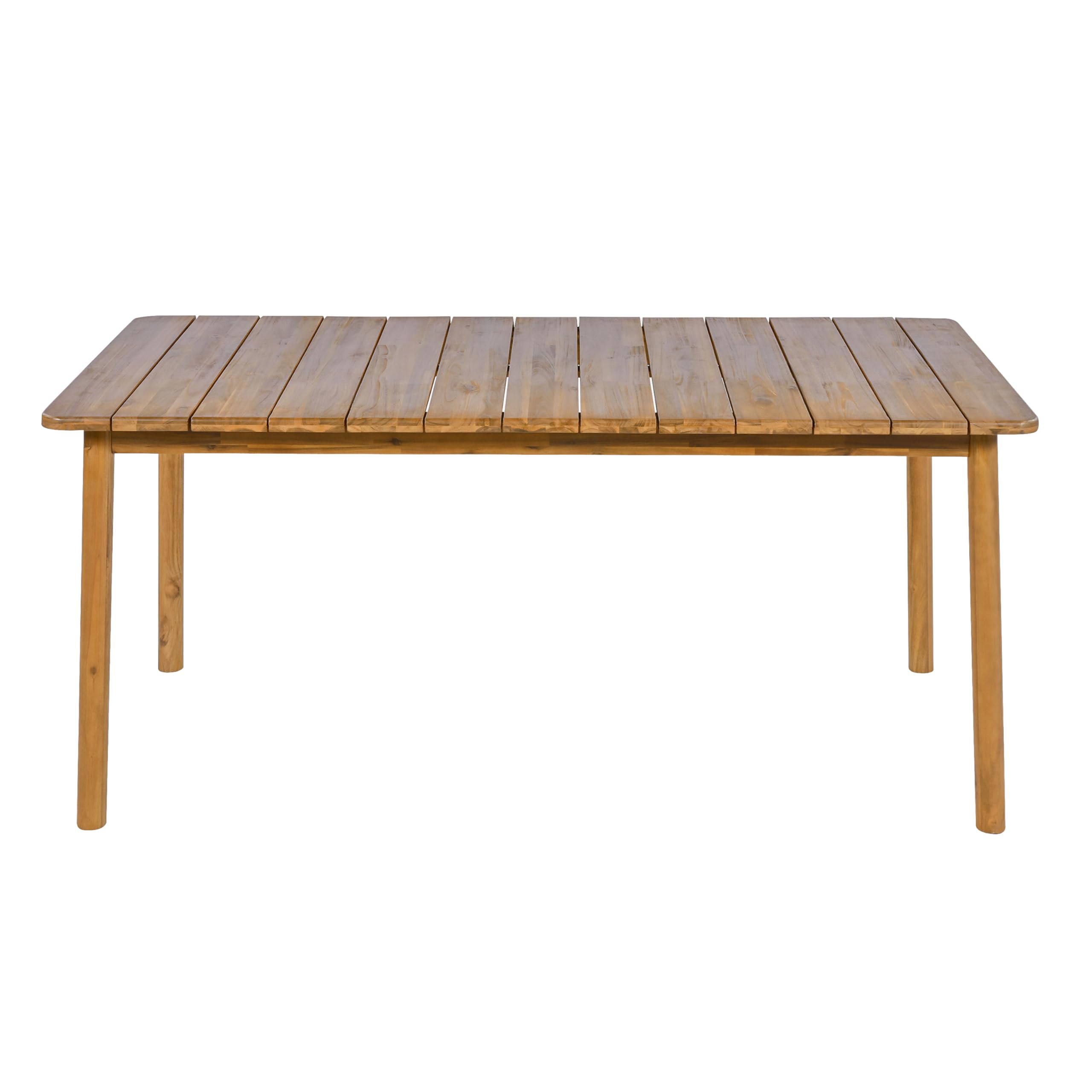 Kegy 67" Patio Acacia Wood Dining Table with Slatted Tabletop