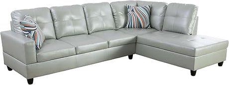 MZX-Carl-SS-00009-LWJ Sectional, 103.5"x74.5"x35", Silver White L