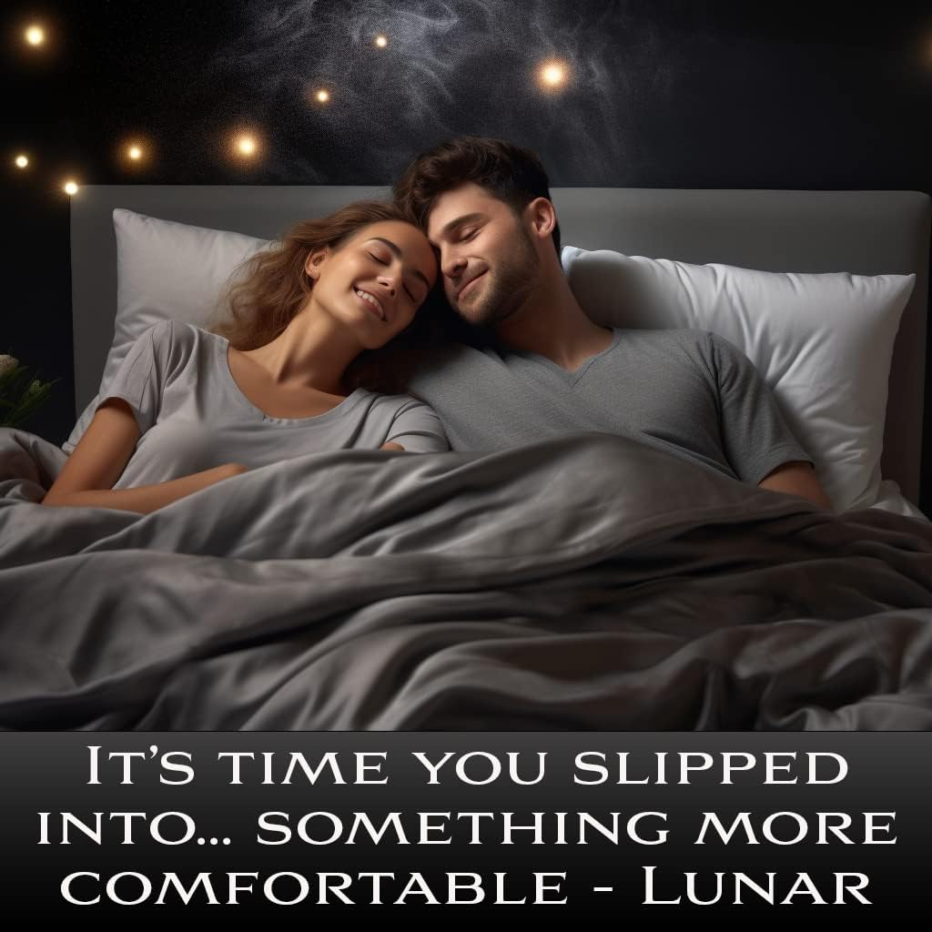 Lunar - Pure 100 Percent Rayon Derived from Bamboo Bed Sheet Set w/Corner Straps, for Hot Sleepers, Soft, Lightweight, Extra Deep Pockets 18” (One Set) (Glacier Blue, Split King)