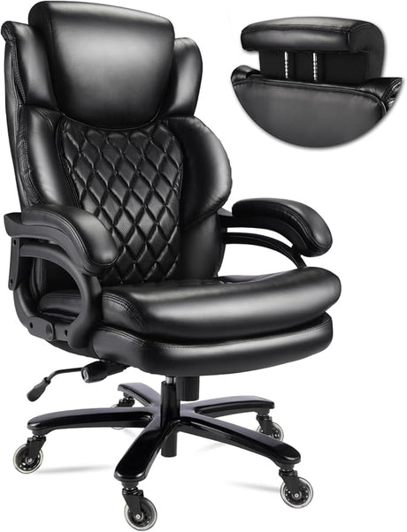 400lbs Big and Tall Office Chair Wide Spring Seat Executive Office Chair